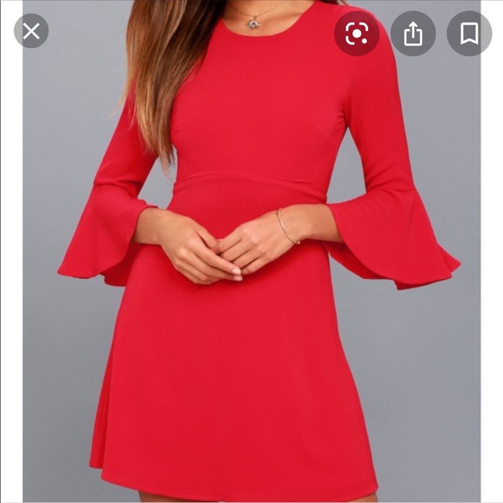 Lulus 3/4 sleeve red dress XS